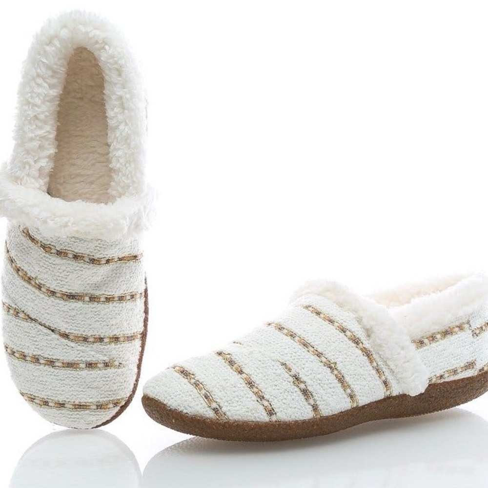 New Toms White Gold Boulce Slippers Women’s 10M